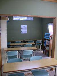 教室の中です。