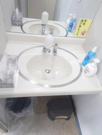 洗面所には幼児用ステップがあります トイレには幼児用便座も用意してあります