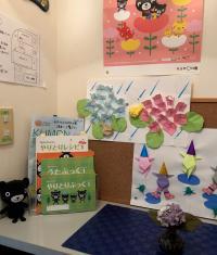 玄関でくろくまくんがお出迎え