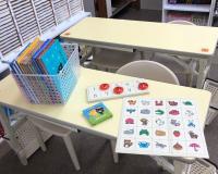 座れるようになったら、幼児席で親子一緒にやりとりしましょう