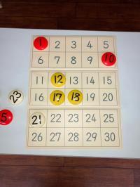 数字盤を使い、数の世界を広げます。