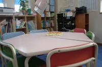 幼児席もあります。幼児タイム用の教具・教材も揃っています。