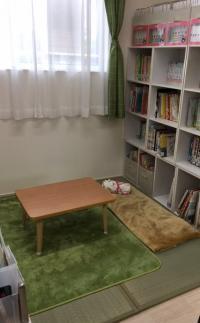 ベビーくもん用のおふとんとブランケット。下は畳マットです。