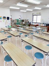 Baby Kumonタイムには、マットを敷きますので安心してお越しください。