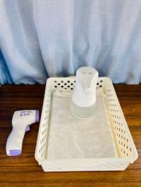 手指消毒コーナー