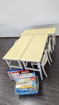 主に幼児さんはプリント学習後は教具学習（教具学習スペース）