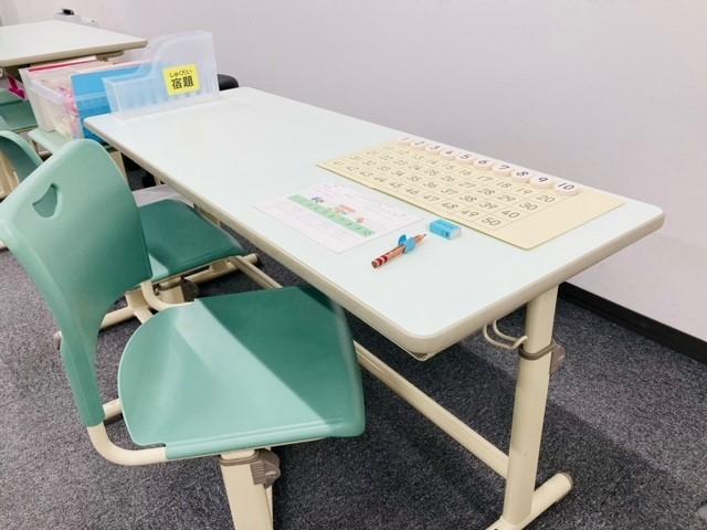 幼児さんも安心して学習できるよう体に合った机・イスをご用意しています。
