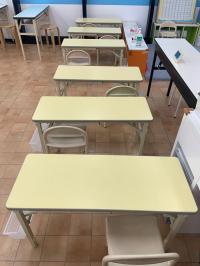 幼児さんには専用席がございます。感染防止に気を付けながら指導させていただきます。