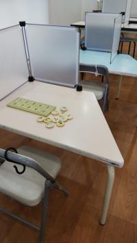 感染症対策をして、幼児席で学習していただけます。
