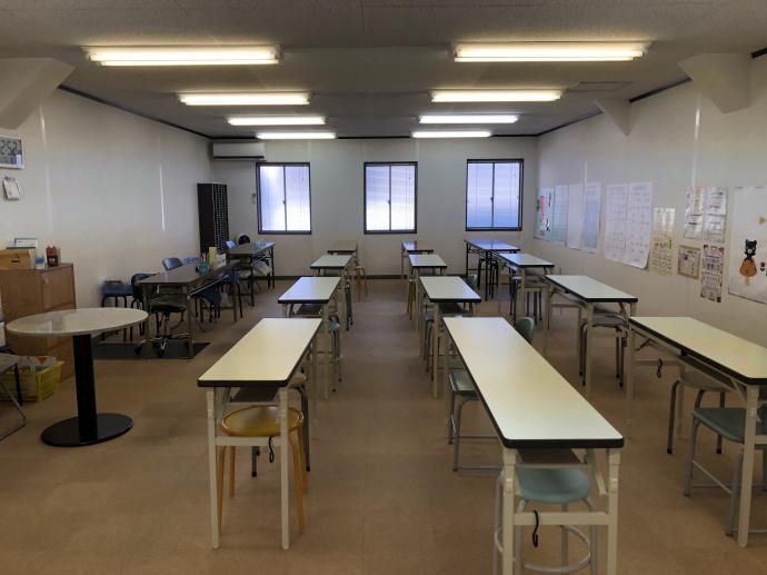 長方形の広い教室なので教室全体が見渡せます