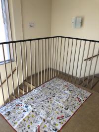 ベビーカーを置いていただけます。お声掛けください。