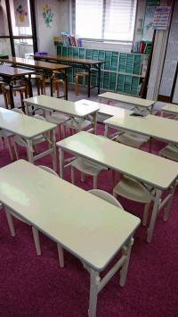 幼児席。幼児机で小さなお子様でも安心して学習いただけます。