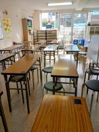 日当たりのよい、明るい教室です。