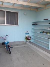 ベビーカーを置くスペースも設けています。