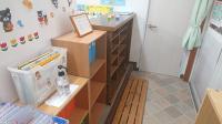 教室の入り口です。ママと一緒にドキドキ、ワクワク♪