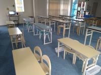 教室面積、机・椅子の数を大幅に増やし、より安心安全に学習できるようになりました。