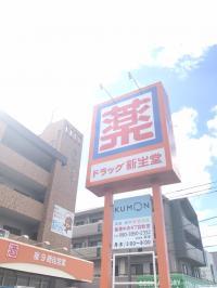 オレンジ色のドラッグ新生堂の看板が目印です。<br />
篠栗駅から徒歩5分です。