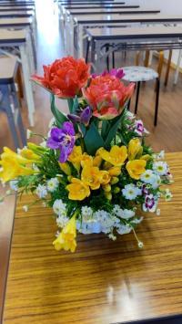 教室内ではお花が満開です！勉強の間にホッと一息。癒されてくださいね。