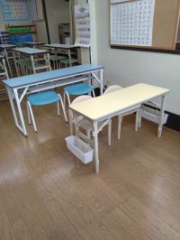 幼児席を準備しています。幼児さんも楽しく学習しています。