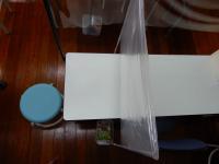 Baｂｙ Ｋｕｍｏｎから公文学習へ変更後も感染予防ビニールで子どもの安全を維持。