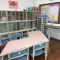 ピンクの机にＢａｂｙちゃんもウキウキ