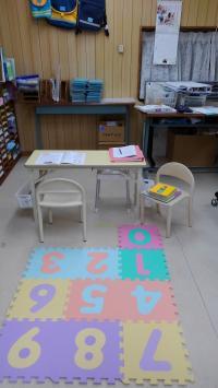BKタイムは幼児席にマットを敷いて行っています。