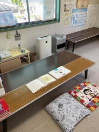 このスペースでBKタイムを行います。座り机で安心！