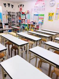 明るくて広い教室です。毎月の面談を楽しみにしています。
