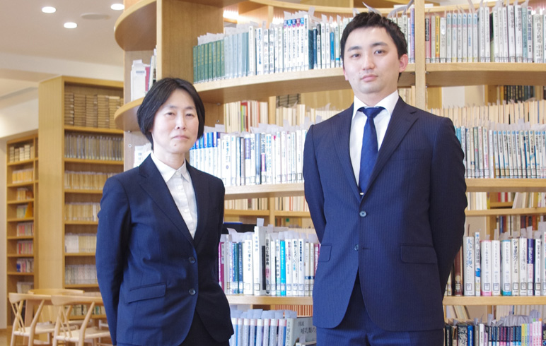 数学教諭の山口裕子先生(左)と一ノ瀬貴大先生(右)