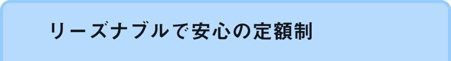 リーズナブルで安心の定額制