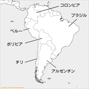 南米・スペイン語圏の地図