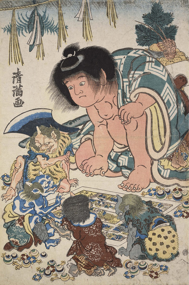 ＜金太郎双六遊び＞（二代鳥居清満）