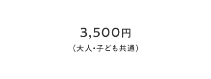 3,500円（大人・子ども共通）
